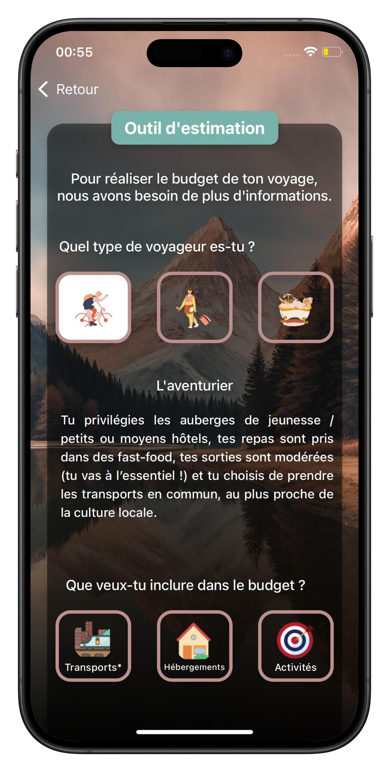 Anticipez vos dépenses grâce à un profil de voyage précis.