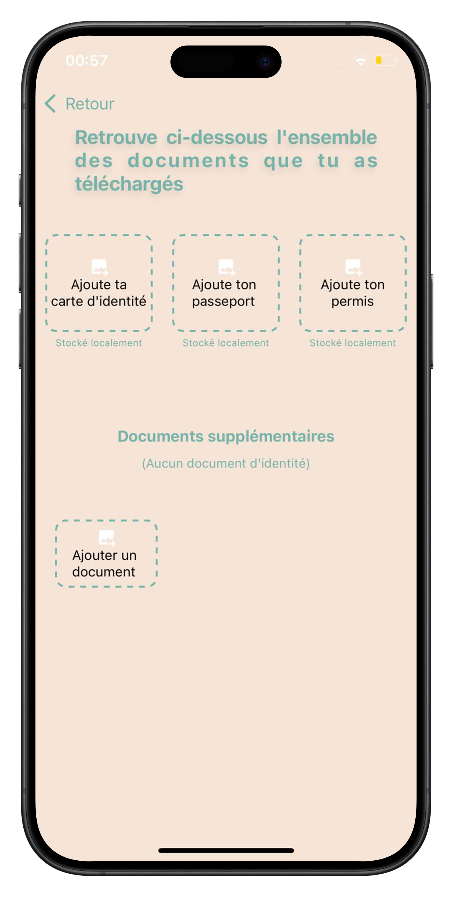Gardez vos papiers sur vous grâce au stockage local des documents.